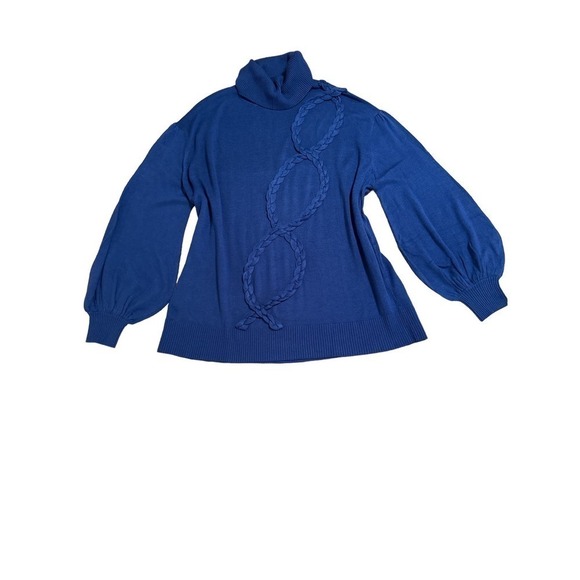 Laurie Felt Turtleneck Sweater with Braided Trim - Picture 3 of 8